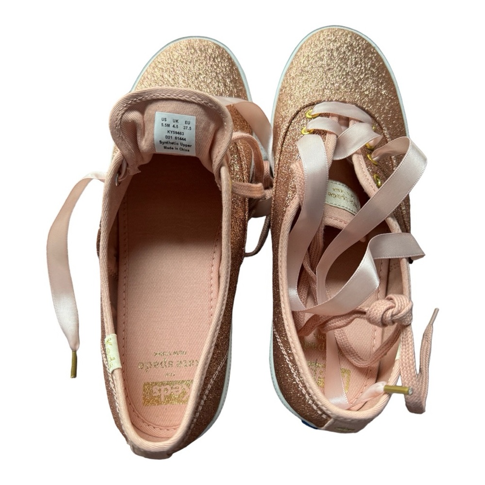 Keds Kids X Kate Spade New York Champion Glitter Youth Sneakers . - Picture 7 of 9